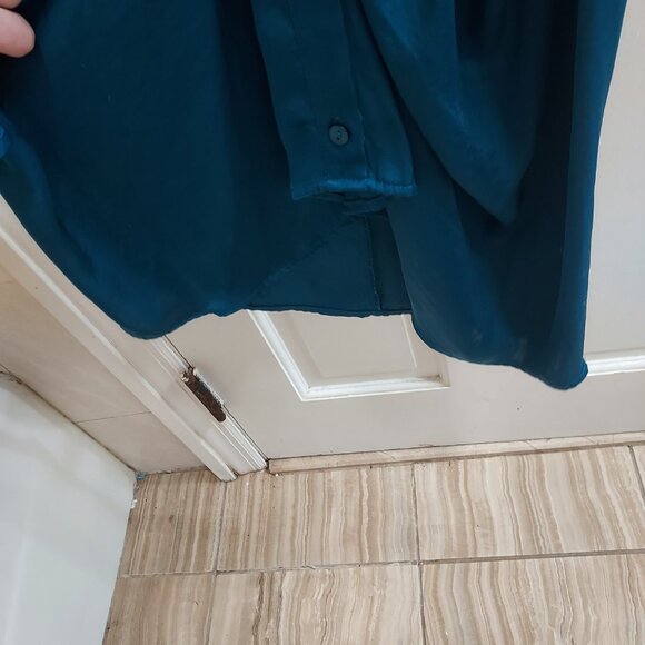 Steve Madden Turquoise Blue Alicia Ruched Tie Front Dress - Picture 5 of 7